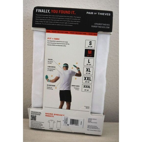 Pair of Thieves Men's Sz M White SuperSoft Cotton Crew Neck Fitted Tees, 2 Pack - Picture 2 of 6